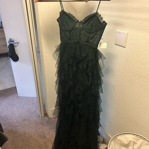 Altar'd State Dark Green Lace Dress